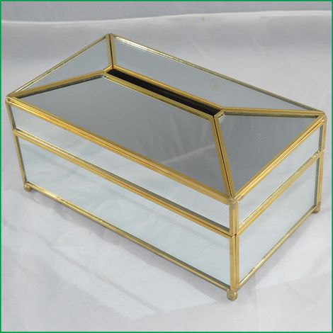 Boîte de rangement miroir créative avec couvercle transparent, coffret de dessin anti-poussière, boîte de conservation en cellophane, étui de stockage décoratif (1/2)