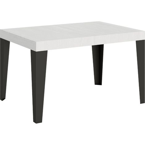 Table à manger extensible Flavio 2 rallonges fines 130 à 234 cm Sur roulettes-Blanc-Sur roulettes-2 rallonges fines-130 à 234 cm (1/5)