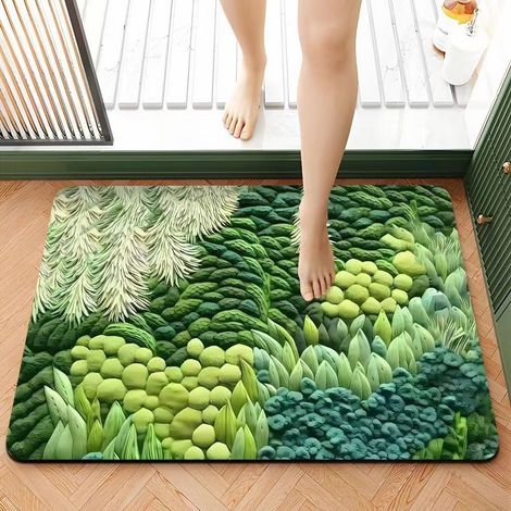 Diatomeen-Badematte – Saugstark & ultraschnelle Trocknung, rutschfest und waschbar, 40 x 60 cm für Badezimmer-lsw