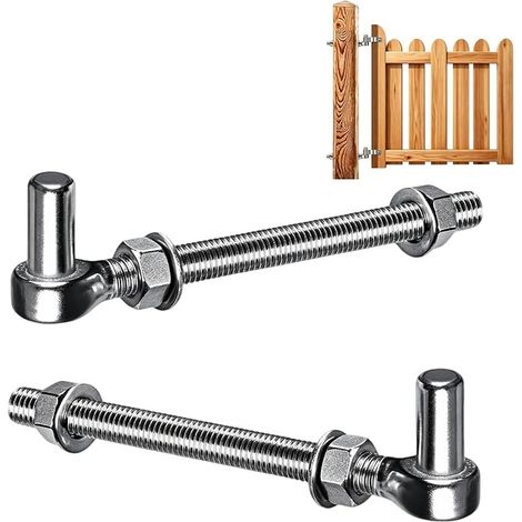 Set di 2 cerniere per cancello, cerniere per porta da giardino, in acciaio (1/5)