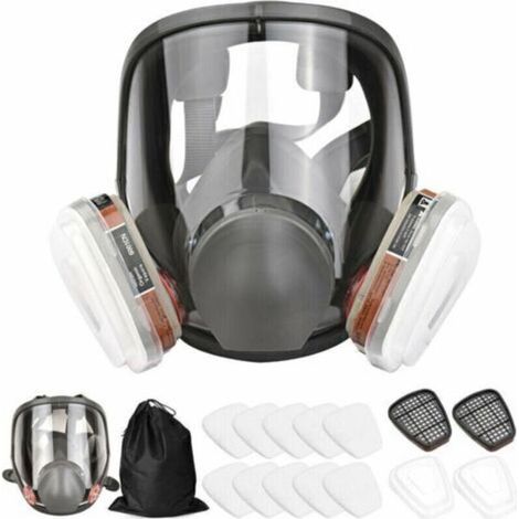 Masque complet 16 en 1 Masque complet en silicone Masque complet + filtre boîte filtre coton Ensemble de 7 pièces pour prévenir l'ammoniac (1/5)