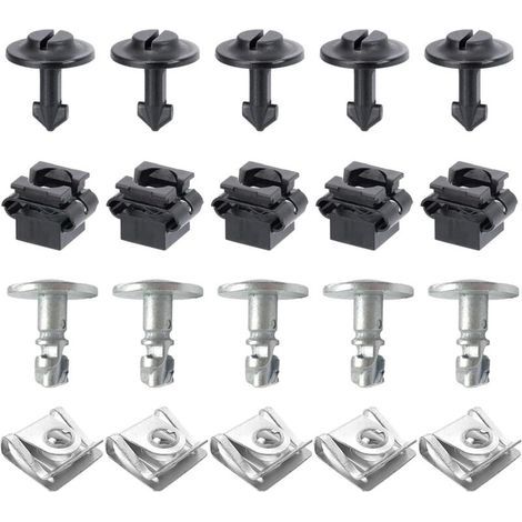20 clips de fixation pour protection de soubassement, rivets en plastique, clips de carrosserie, kit de fixation pour vis de cache-moteur, pièces détachées pour Audi A3, A4, A6, A8 et TT (1/4)