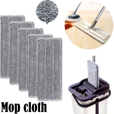 5 almohadillas de microfibra para fregona de suelo, repuesto de funda de limpieza, paños de limpieza para cabezal de fregona plana, 33 x 12 mm (1/4)