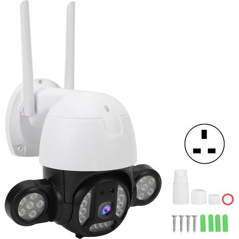 Caméra PTZ 3MP IP66 étanche Détection humaine intelligente Vision nocturne couleur Sécurité domestique 100‑240V Prise UK (1/5)