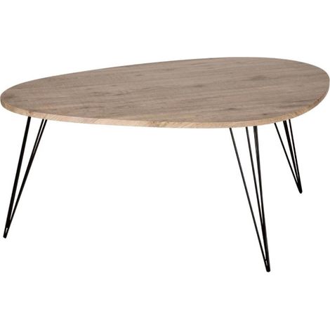 Table Basse Industriel "Neile" 97cm Marron (1/3)