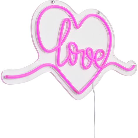 QAZQA Neon Wall Light Pink Incl. LED - Love (1/5)