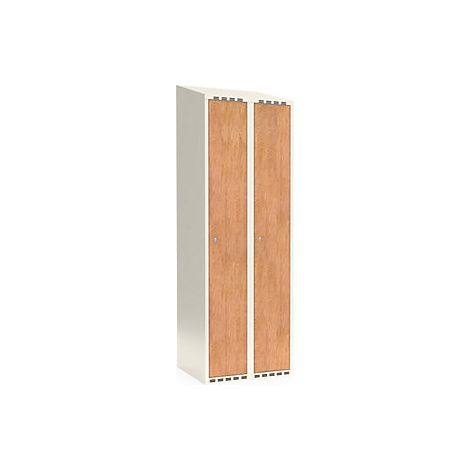 kaiserkraft Armadietto Fydor HPL 2 colonne bianco/quercia (1/2)