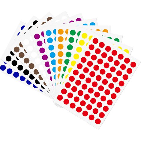 7000 autocollants ronds, 1 cm, 10 couleurs, étiquettes codage, pour tout-petits, bureau et classe (1/5)