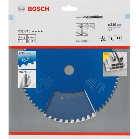 Hoja de sierra circular BOSCH Expert Alu 54 dientes 210x30x2,6/1,8 mm - 2608644109