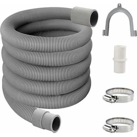 Tuyau de Vidange,Kit de Rallonge Machine a Laver,Uyau D'évacuation Lave Linge,Flexible D'évacuation Universel,Tuyau D'évacuation D'eau,Tuyau de Machine à Laver(3m) (1/5)