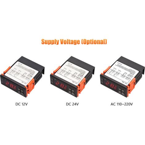 Régulateur de température numérique STC-1000 Régulateur intelligent DC 12 V Thermostat de réfrigérateur Prise en charge du chauffage/refroidissement/Correction de la température