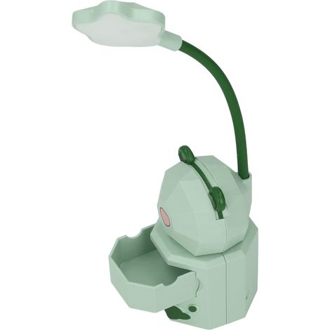 Lampe de bureau LED à motif dessin animé, protection des yeux, veilleuse de lecture, rechargeable par USB, pour chambre ou dortoir, verte (1/5)