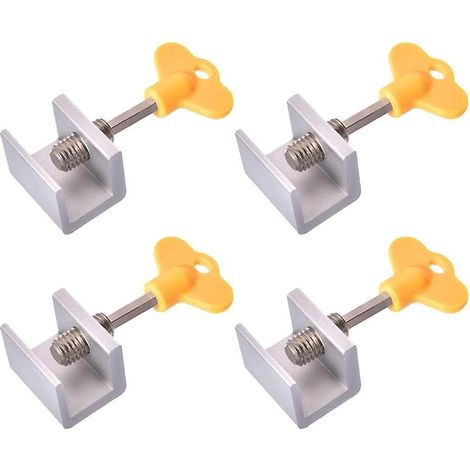 Lot de 4 verrous pour fenêtres coulissantes, butée de porte coulissante, verrou de fenêtre réglable, butées de porte coulissante réglables, verrou de porte coulissante en alliage d'aluminium, sécurité (1/5)