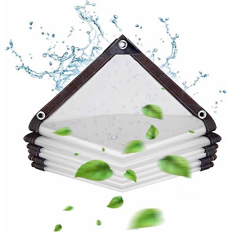 Bache Transparente 2 x 3m, Protection Extérieure Imperméable avec Œillets pour Bois de Chauffage, Jardin, Voiture (1/5)