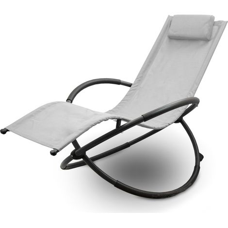 Relax Liege Liegestuhl Gartenliege Sonnenliege Klappsessel Relaxliege Schaukelliege Klappbar (1x Relaxliege, Lichtgrau)