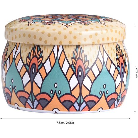 [Boîte de Stockage] Boîte Métallique avec Couvercle pour Thé Café Sucre en Tinplate [Décorative Style National] (1/5)