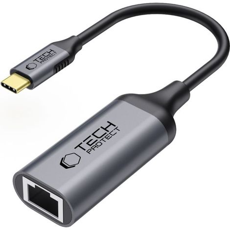 Adaptateur Tech-Protect Ultraboost USB-C vers Ethernet RJ45 1000 Mbps noir (1/4)