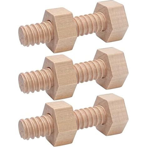 Lot de 3 écrous et boulons, jouet en bois pour adultes (1/5)