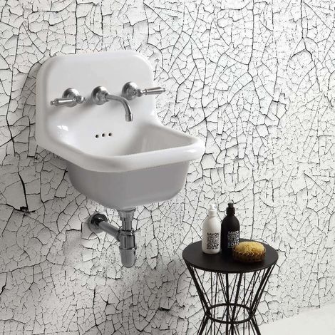 TRUE COLORS – RETRO-WASCHBECKEN – Waschbecken – Grau – 42 x 42 x 46 cm
