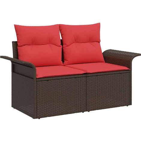 Maison Exclusive - Divano da giardino con cuscino 141 x 62 x 69 cm polyrattan