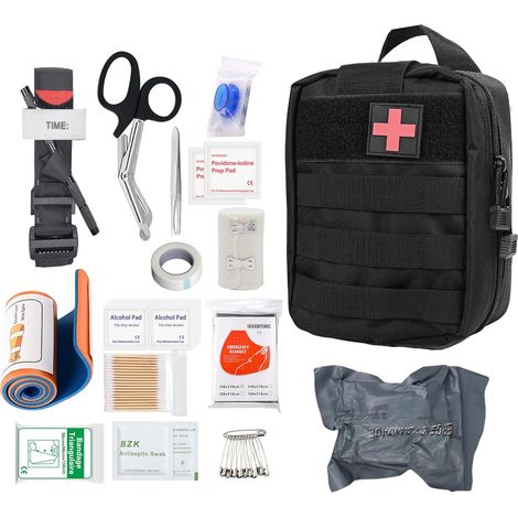 Trousse de Premiers Secours Outdoor – Kit de Secours Tactique Complet, Kit Trauma pour Camping, Randonnée, Chasse, Voyage, Voiture et Maison (1/5)