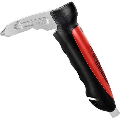 KLVGTIFS PU - Poignée de maintien pour voiture pour personnes âgées, handicapées et femmes enceintes, outil d'évacuation d'urgence 5 en 1 avec coupe-ceinture et brise-vitre, 1 pièce rouge (1/5)