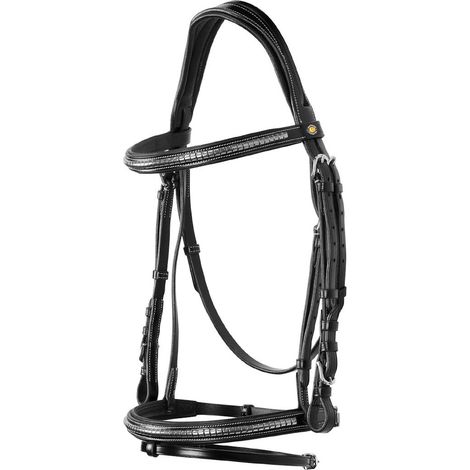 pony, Marrone: Testiera inglese in cuoio con Clincher argentati modello clincher np new senza redini