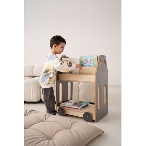 CAR – Montessori-Bücherregal/Ablage – grau (1/5)