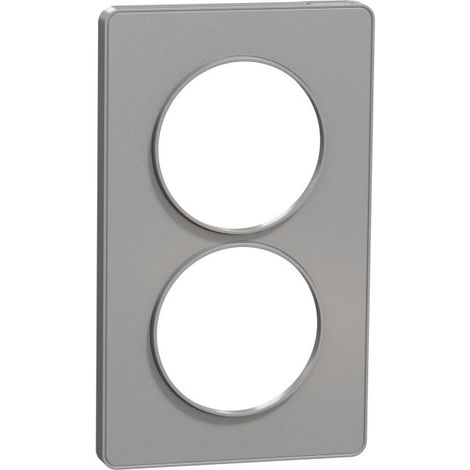 Odace Touch, plaque Alu 2 postes verticaux entraxe 57mm (S530814)