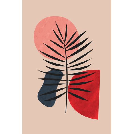 Papier peint panoramique - Feuille Boho - 130 cm x 195 cm (1/2)