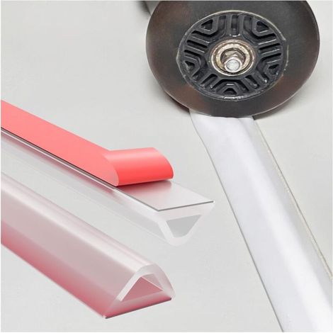Barre de seuil de Douche autocollante - 350 cm - en Silicone Flexible - Étanche - Design adapté aux fauteuils roulants - Installation Rapide - Facile à découper (1/5)