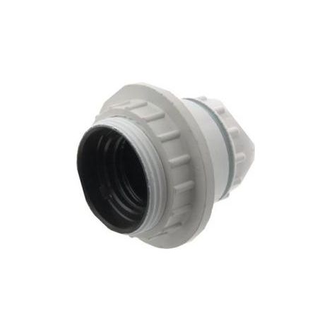 Douille E27 plastique 1/2 filetée + bague blanche M10 (1/2)