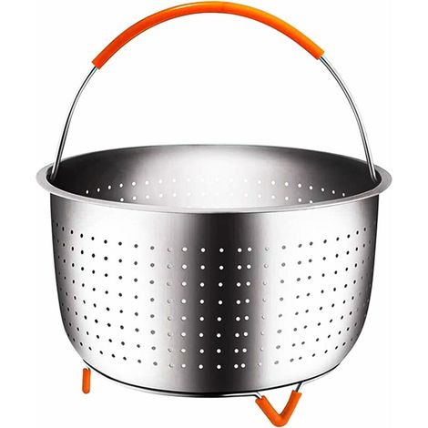 Panier à Vapeur en Acier Inoxydable, 3L Panier à Vapeur de Légumes, Autocuiseur Panier Vapeur, Panier à Vapeur Instantané, avec Poignée Recouverte Silicone, pour la Cuisson des Légumes et des Aliments
