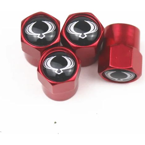 (Pour SsangYong Rouge) Lot de 4 bouchons de valve de pneu neufs, compatibles avec SsangYong Actyon, Kyron, Korando, Rexton et Tivoli. Accessoires auto. (1/5)