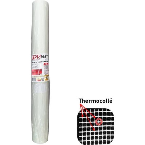 Rouleau en fibre de verre thermocollé 75 g/m² – Ultra résistant 1 x 50 m – Pour chantiers humides et espaces confinés (1/5)