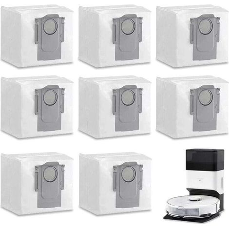8 Sacs à Poussière pour Aspirateurs Xiaomi Roborock, Compatible S7 MaxV Ultra, S7 Pro Ultra, Q7+, Q7 Max+, T8, Q5+, 3L Grande Capacité