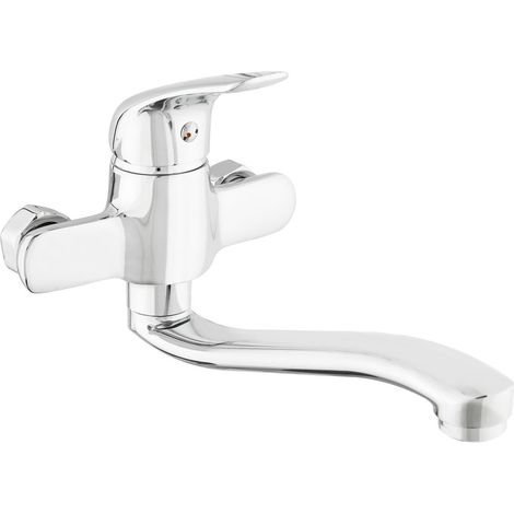 Mitigeur de lavabo mural 100 mm – chrome – SIKOBSLPRO26110 – Débit 15,65 l/min – Type de bec pivotant – Montage mural (1/5)