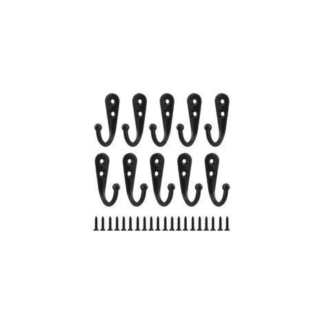 JSSEVN- 10pcs Rétro Crochet de Manteau Métal Noir Patère Murale à Visser Individuelle Patère Porte Manteau Vintage Murale pour Peignoir Maison Etagères Tiroirs Casiers Salle de Bain avec 20 Vis GROOFO (1/5)