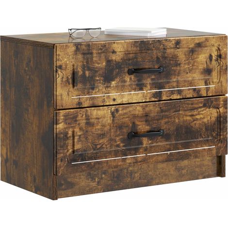Maison Exclusive - Armadio da Notte con cassetto Rovere Fumo 62 x 34,5 x 44,5 cm (1/5)