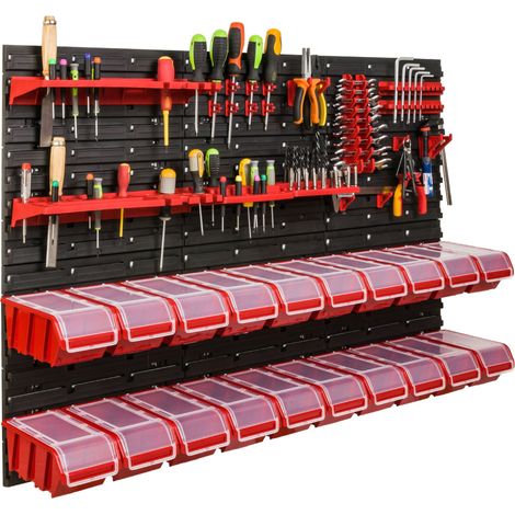 Panneau à outils d'atelier 117x78 cm + 20 plateaux (1/5)