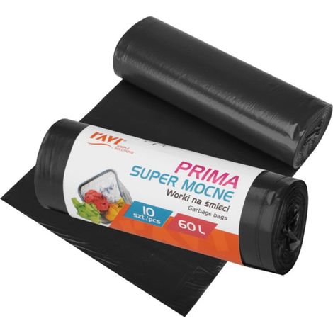 Ravi Müllsäcke super stark Prima 60L LDPE schwarz 10 Stück.