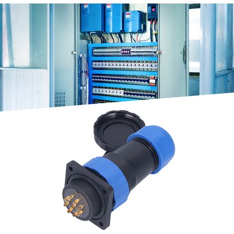Connecteur carré étanche IP68 SP28 à quatre trous pour l'aviation, mâle et femelle, 380 V, 10 A, 9 broches (1/5)