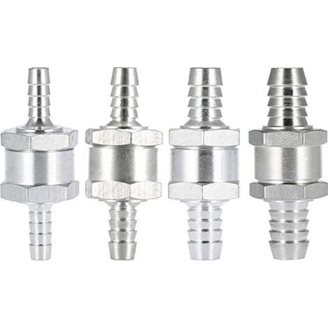 Clapet anti-retour(4 pièces) de retour de carburant en aluminium à sens unique (6 8 10 12mm) pour Essence Diesel Huile Car Chrome Eau Auto Carburateur Systèmes Basse Pression Tuyau (1/4)