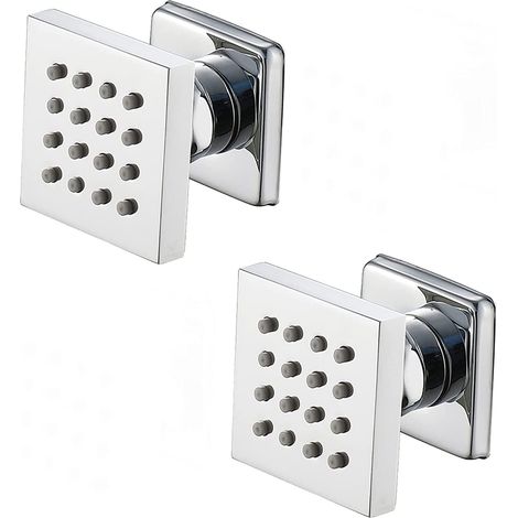 Cabezal de ducha lateral de chorro de latón cromado de 2 pulgadas, accesorios para grifo de masaje, spa, montaje en pared, rociador lateral de ducha ajustable, 2 piezas (1/5)