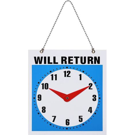 Panneau décoratif double face « Ouvert » avec horloge, à suspendre, pour commerces, magasins, boutiques, salons de coiffure et bars.-22.00X19.00X0.10CM (1/3)
