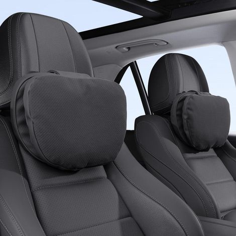 Repose-tête voiture ergonomique, double face, confort cervical, lot de 2, noir (1/5)