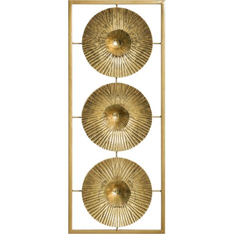 Déco murale en métal doré 25 x 61 cm atmosphera