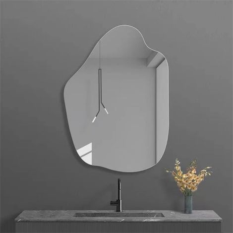 Miroir Décoratif Mur - Forme Irrégulière - Verre Acrylique - Pour Chambre À Coucher Salon Table De Toilette - 33x40 cm (1/5)