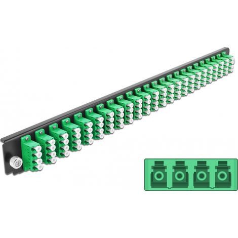Delock Caja de empalme Panel Frontal 24 puertos LC Quad verde de 19