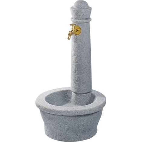 Fontana decorativa da giardino, imitazione pietra grigia naturale, 100x54x54 cm Fontana per decorazione da esterno